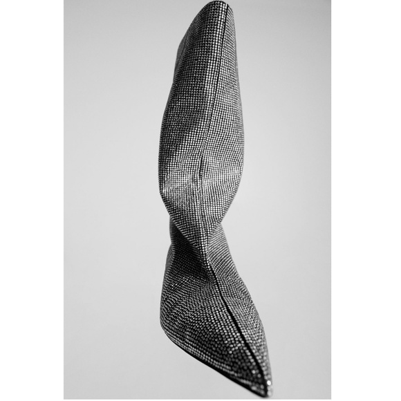 💎 Zara Heeled Sparkly Boots "Silver" NWT 💎 - Picture 8 of 17